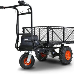 SuperHandy Utility Service Cart Power Wagon Wheelbarrow Electric 48V DC Li-Ion Powered 500Lbs Load and 1000Lbs+ Hauling Capacity Farm and Garden All Purpose Modular Cargo Bed